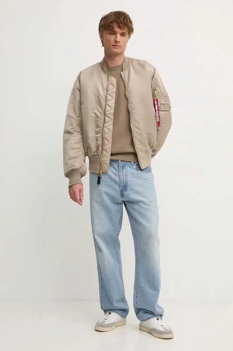 giacca bomber uomo colore beige miniatura 3