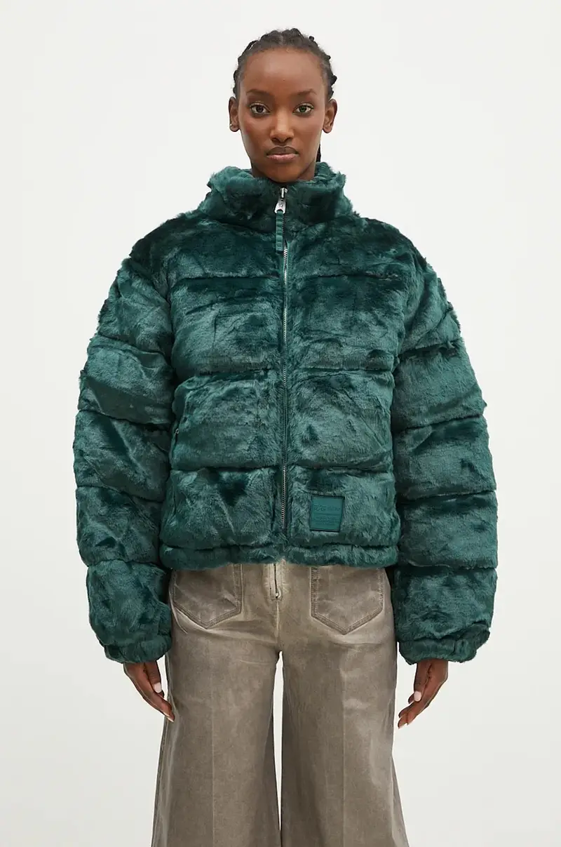giacca Fur Puffer donna colore verde 148002