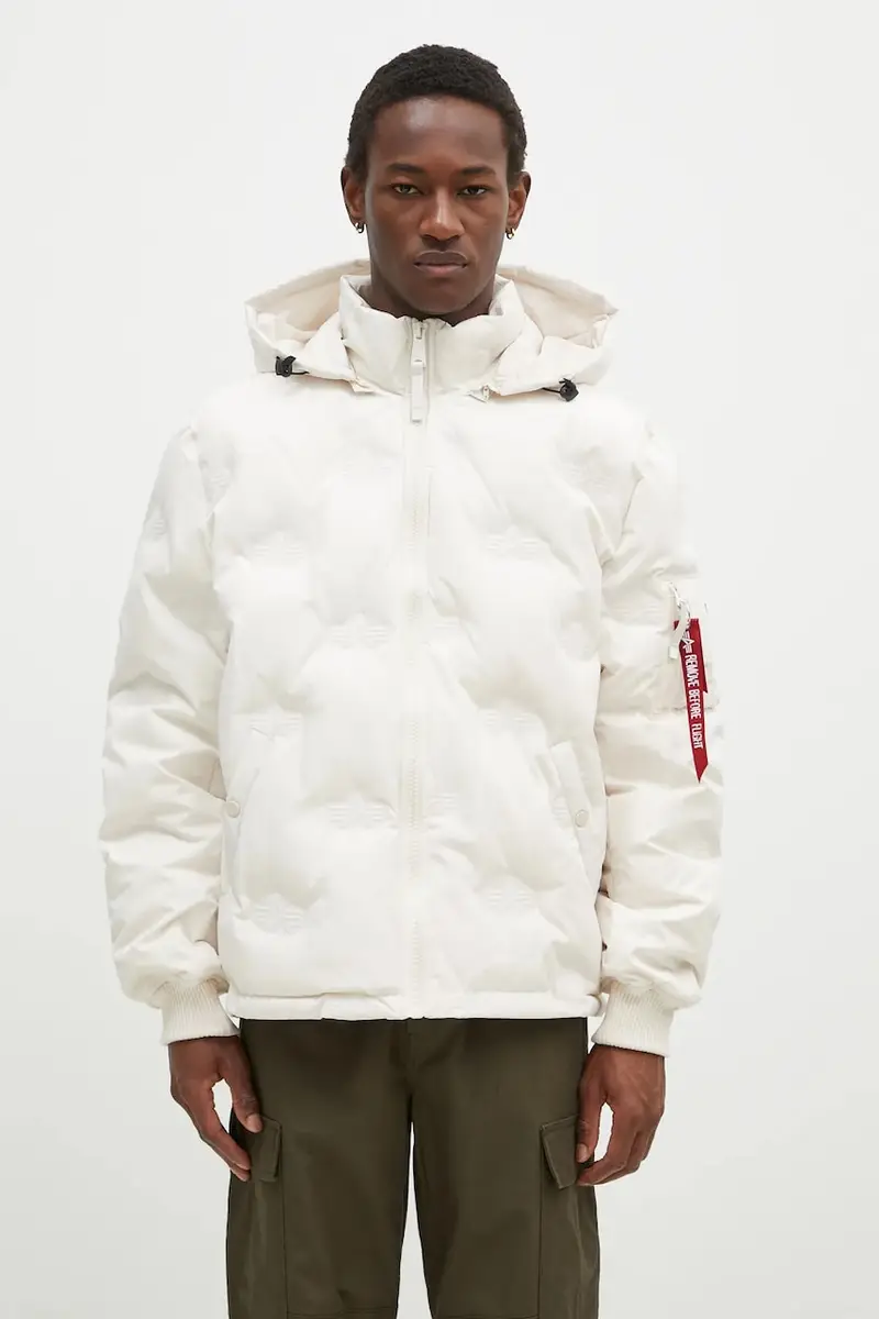 giacca Hooded Logo uomo Beige