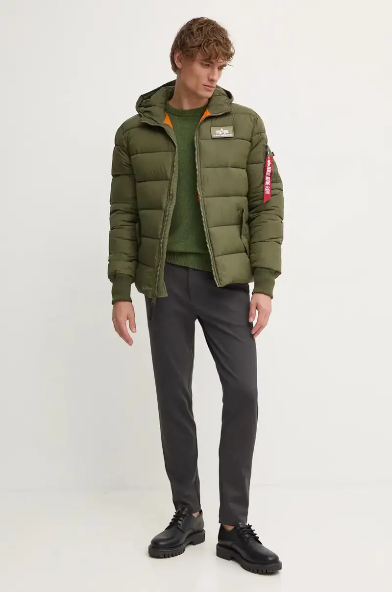 giacca Hooded Puffer Alpha FD uomo 118113.257 Verde miniatura 2