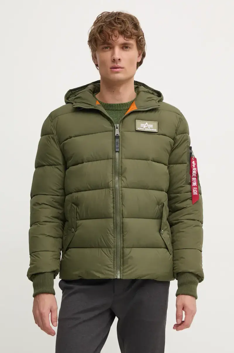giacca Hooded Puffer Alpha FD uomo 118113.257 Verde