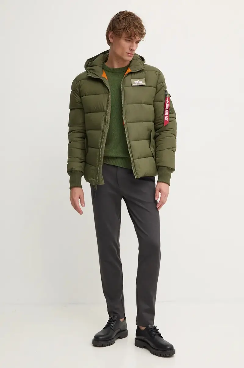 giacca Hooded Puffer Alpha FD Verde miniatura 2