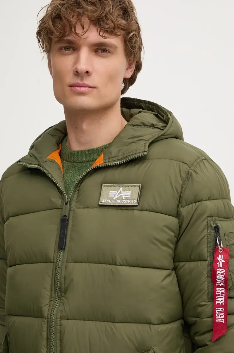 giacca Hooded Puffer Alpha FD Verde miniatura 4