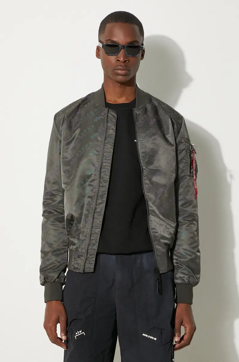 giubbotto bomber reversibile MA-1 LW AOP Rainbow uomo Grigio