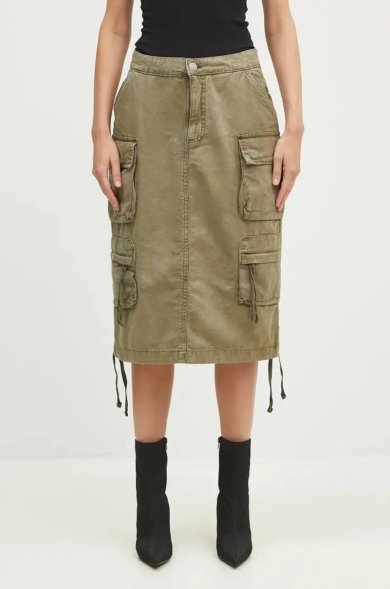 gonna in cotone colore verde 148068