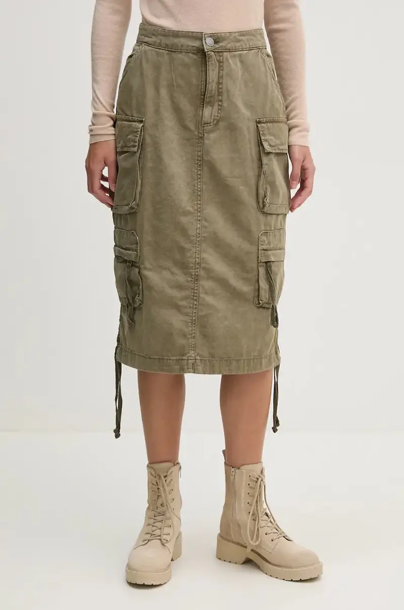 gonna in cotone Verde