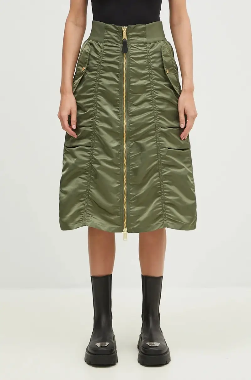 gonna MA-1 Midi Skirt colore verde 148067