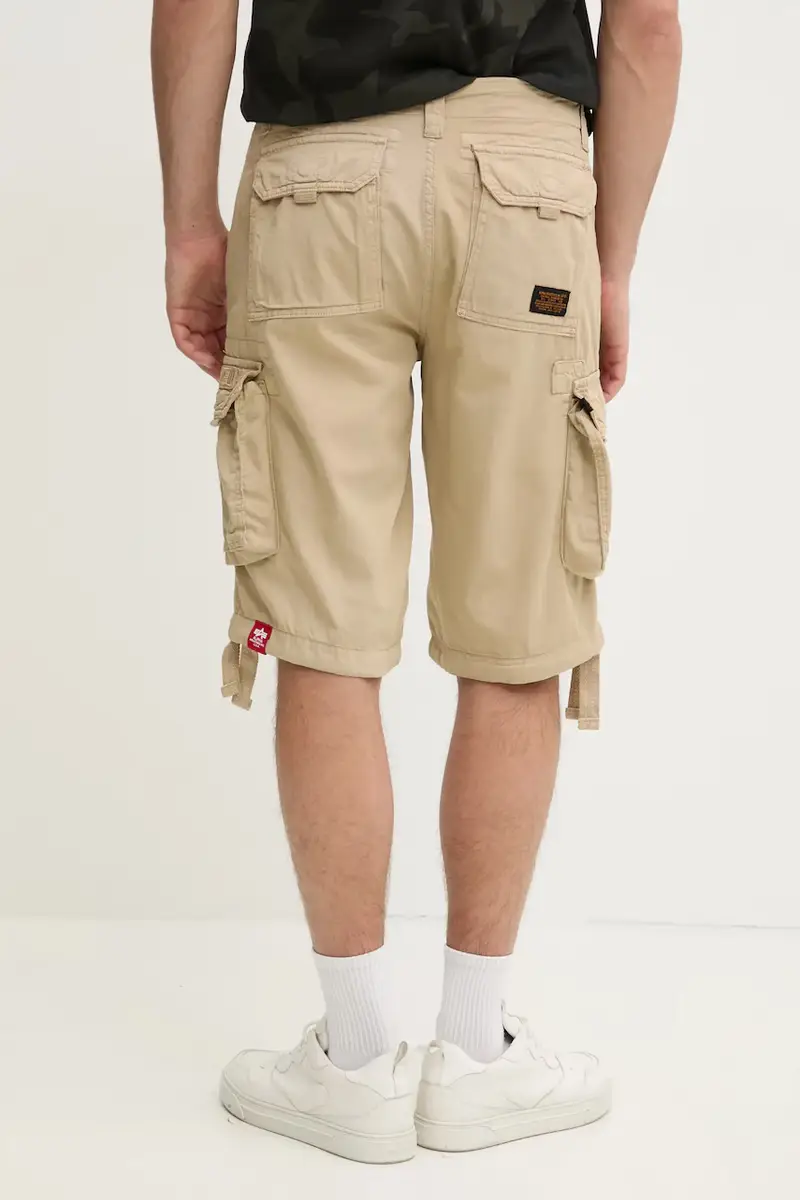 pantaloncini in cotone Alpha Industries Jet Short 191200 159 colore beige miniatura 3