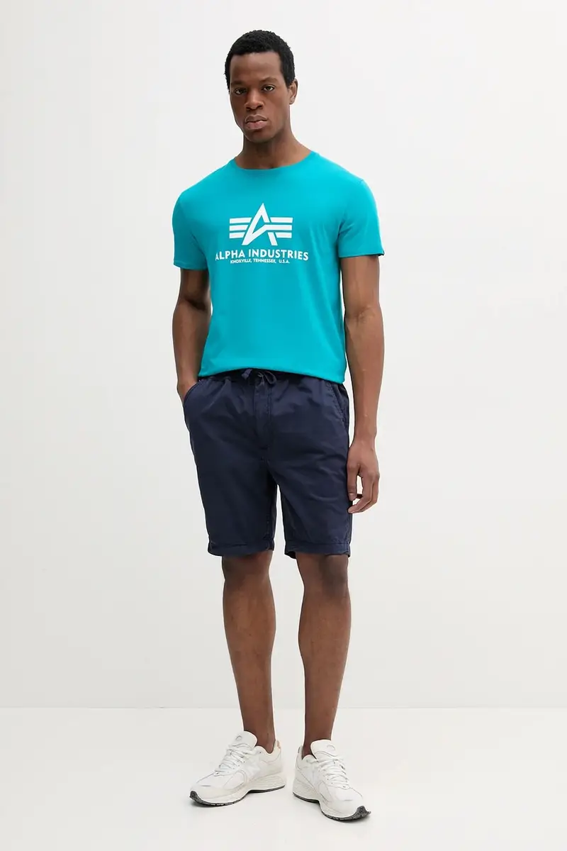 pantaloncini in cotone Basic Cotton Shorts uomo colore blu navy 156262 miniatura 2