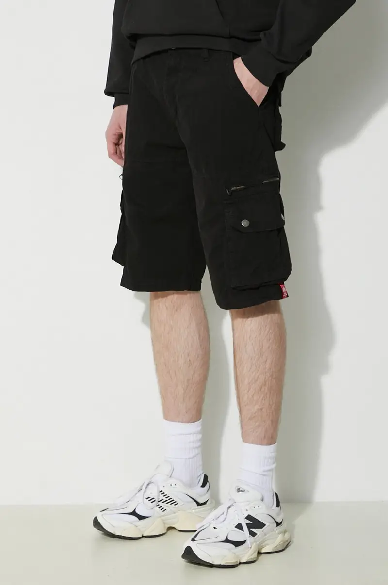 pantaloncini in cotone colore nero 136250 miniatura 4