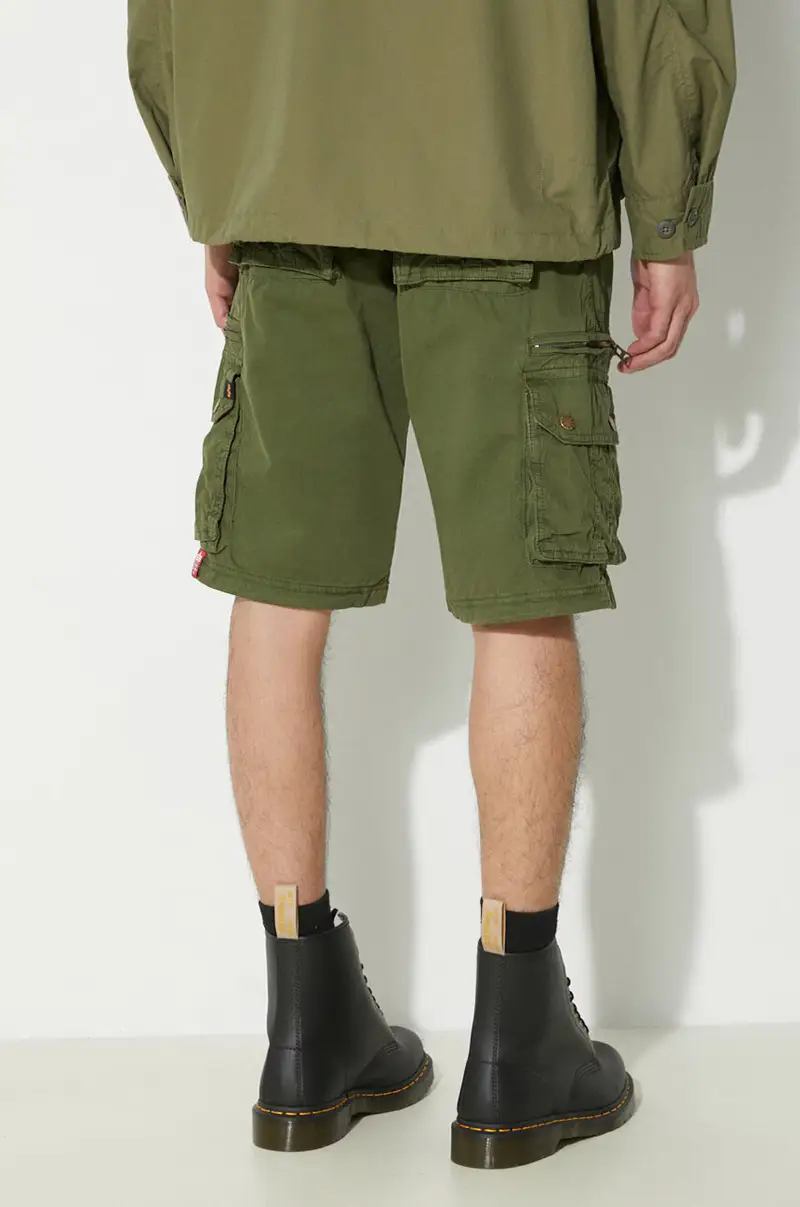 pantaloncini in cotone colore verde 136250 miniatura 3