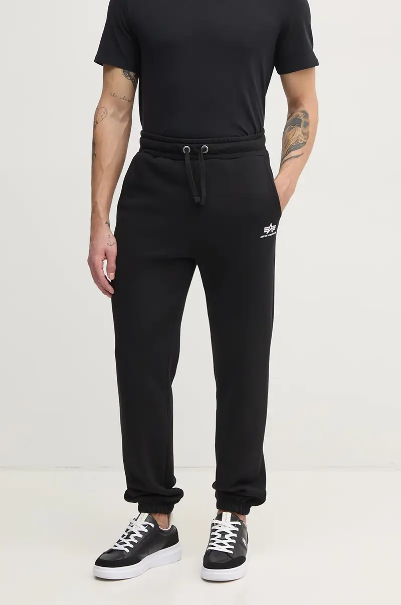 pantaloni della tuta uomo colore nero con applicazione 156370