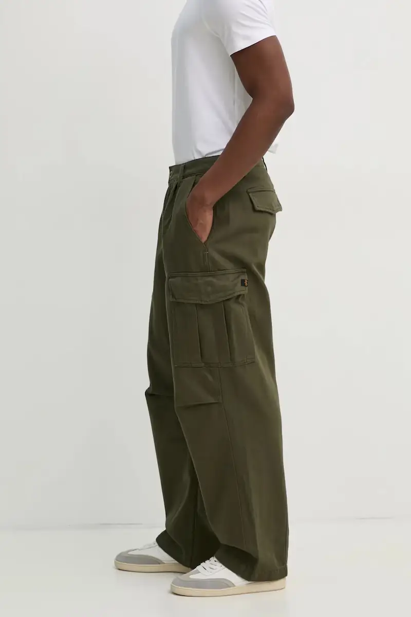 pantaloni in cotone Aircraft colore verde 146200