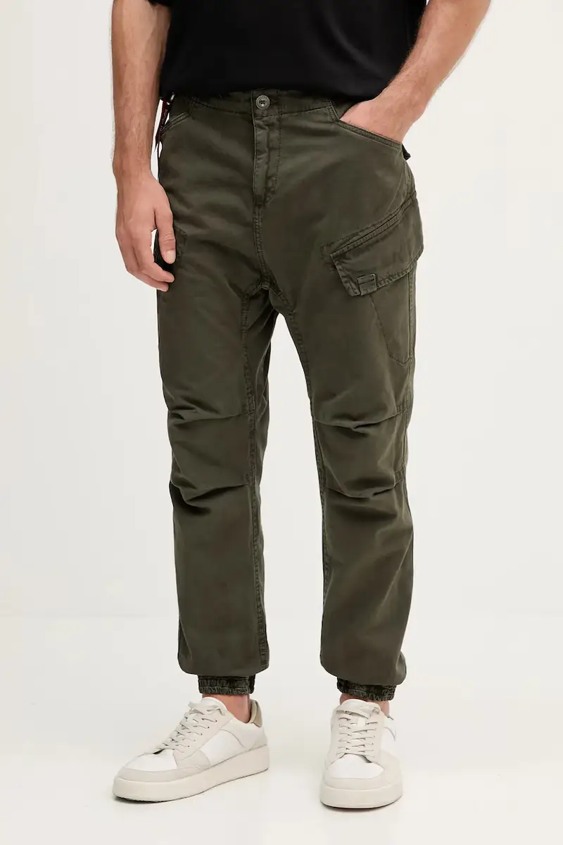 pantaloni in cotone uomo colore verde 258204.136