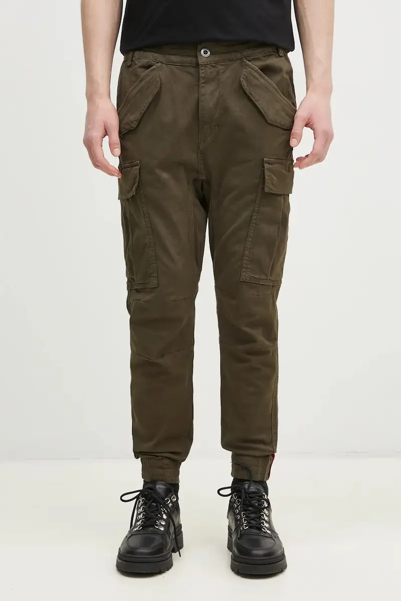 pantaloni Spodnie Alpha Industries Alman Pant 188201 413 uomo colore verde