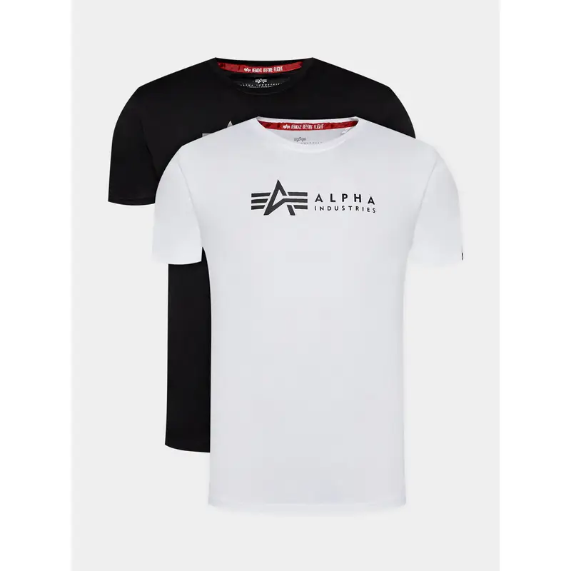 Set di t-shirt Alpha Label T 118534 Nero Regular Fit
