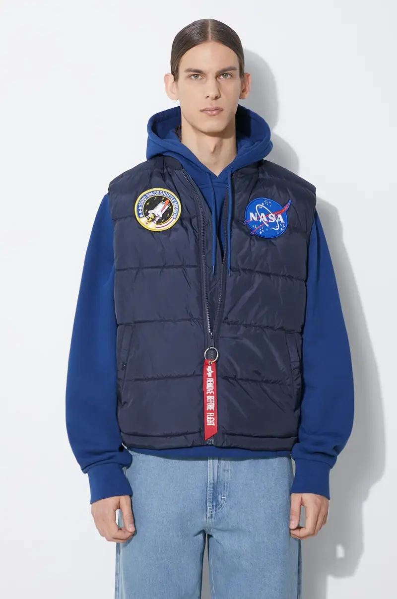 smanicato Puffer Vest NASA uomo colore blu navy 118124