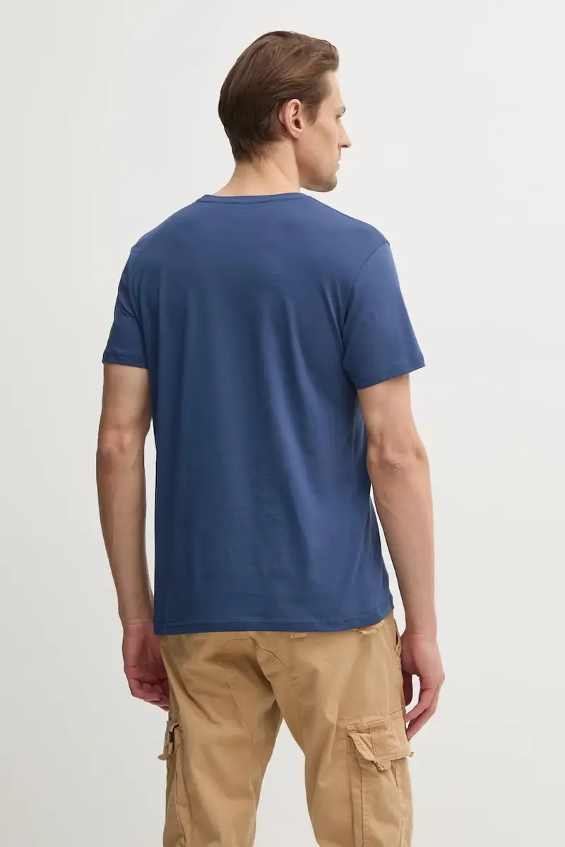 t-shirt in cotone Basic T Small Logo Blu miniatura 3