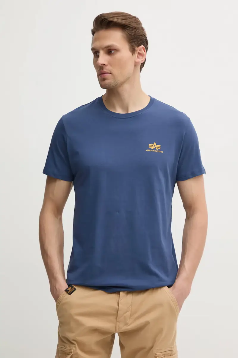 t-shirt in cotone Basic T Small Logo Blu
