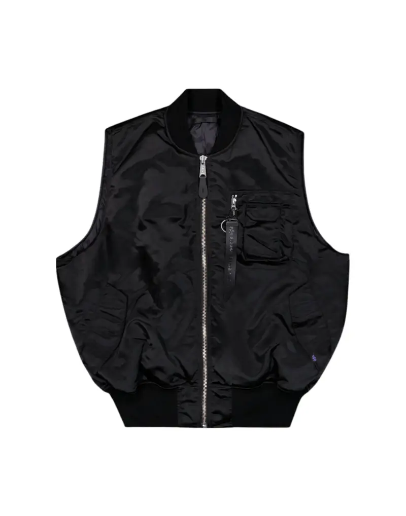 Alpha Industries Premium Ultra Violet MA-1 UV Base vest jacket bomber invernale smanicata - Black S