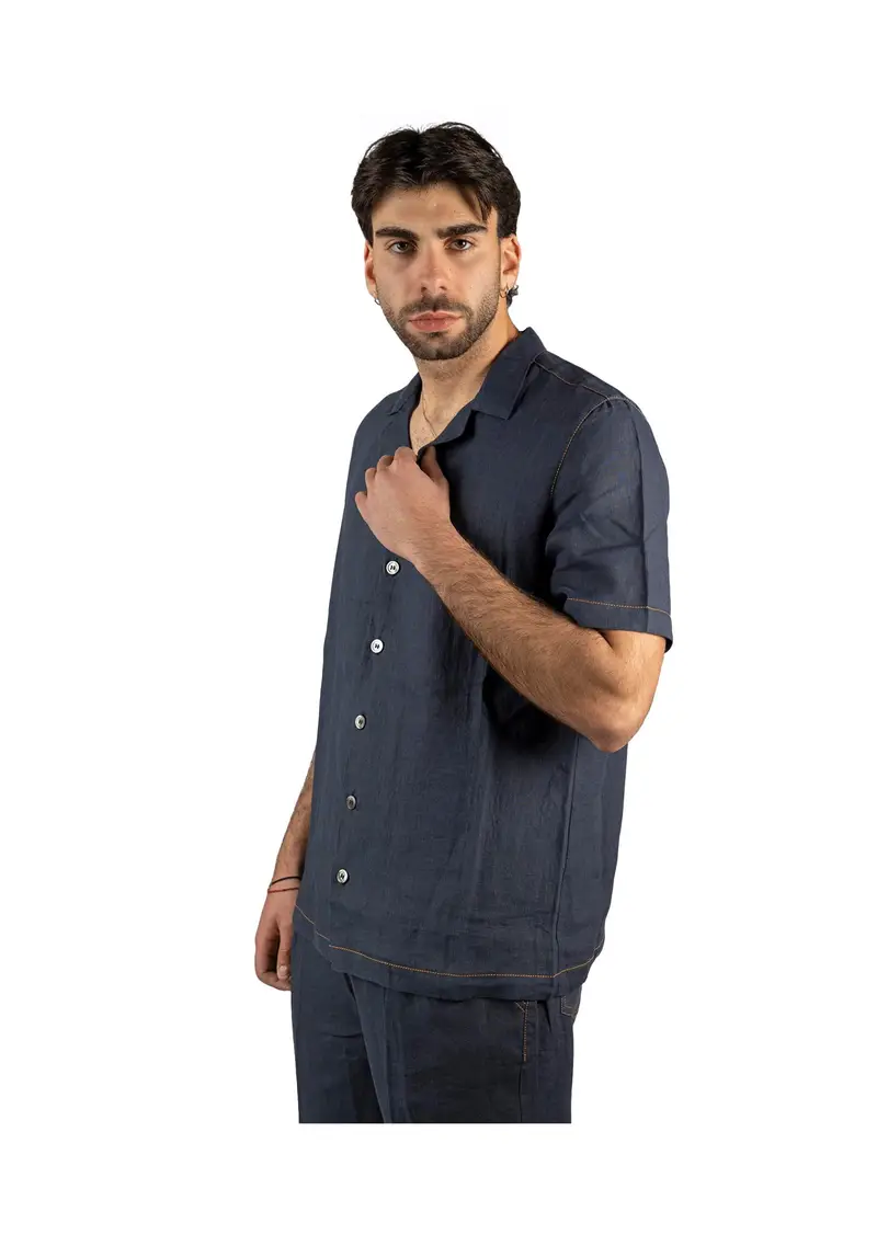ALPHA STUDIO - Camicia Uomo Blu miniatura 2