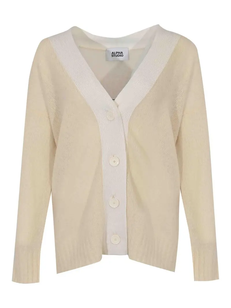Alpha Studio Cardigan Bianco 4316292