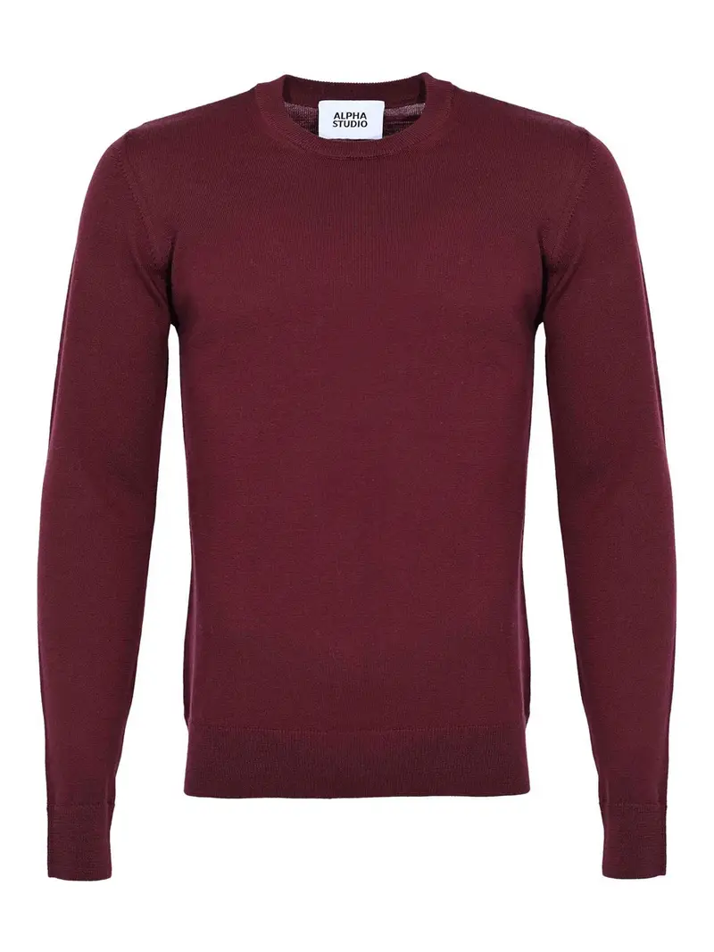 Maglia Girocollo Slim Rosso Scuro