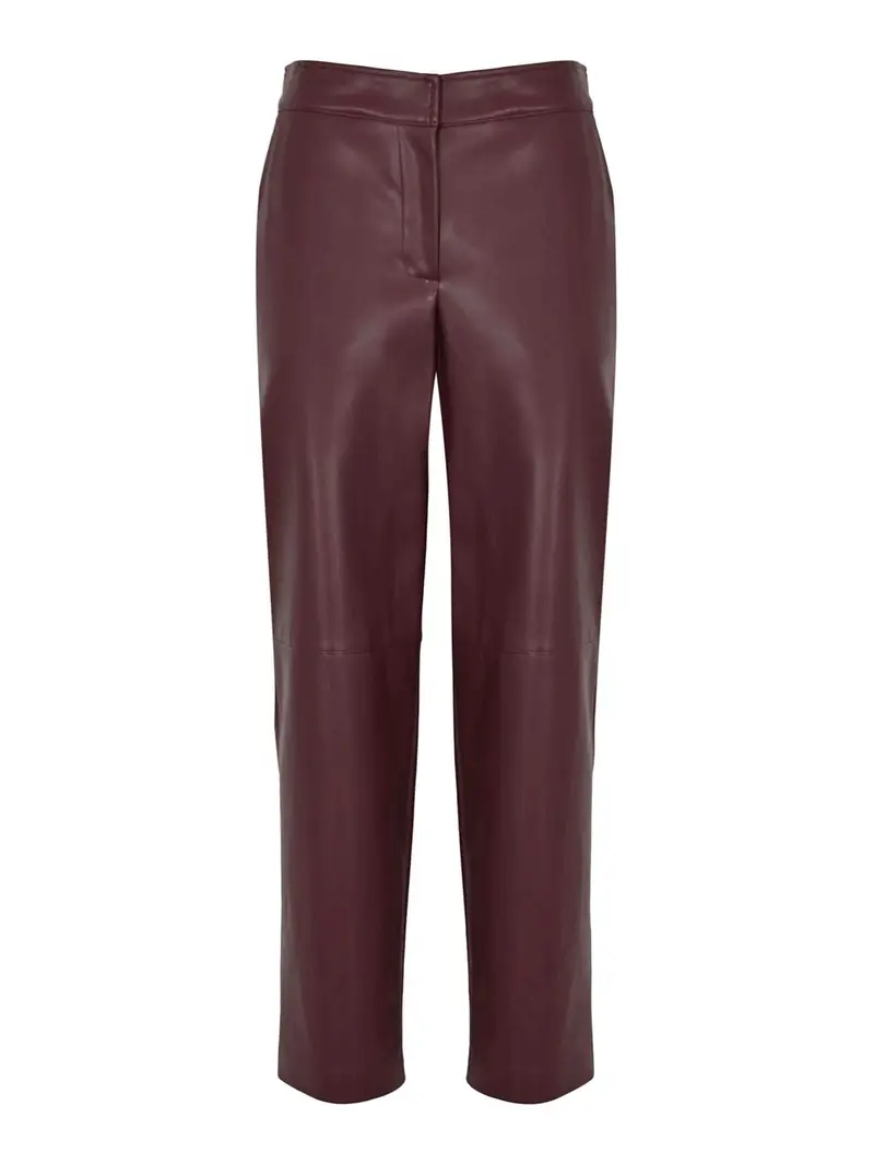 Pantalone in finta pelle Rosso Scuro