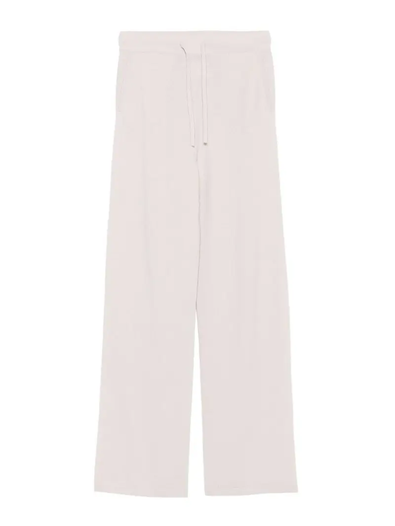Pantaloni bianchi morbidi in lana e cashmere Bianco