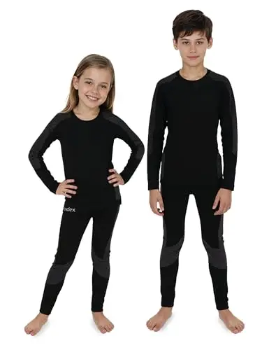 ALPIDEX Set di Intimo Termico Bambini Biancheria Funzionale Ragazzi Ragazze Sci Calcio Sport Inverno Caldo Traspirante,
