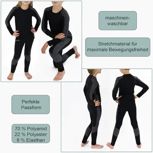 ALPIDEX Set di Intimo Termico Bambini Biancheria Funzionale Ragazzi Ragazze Sci Calcio Sport Inverno Caldo Traspirante miniatura 3