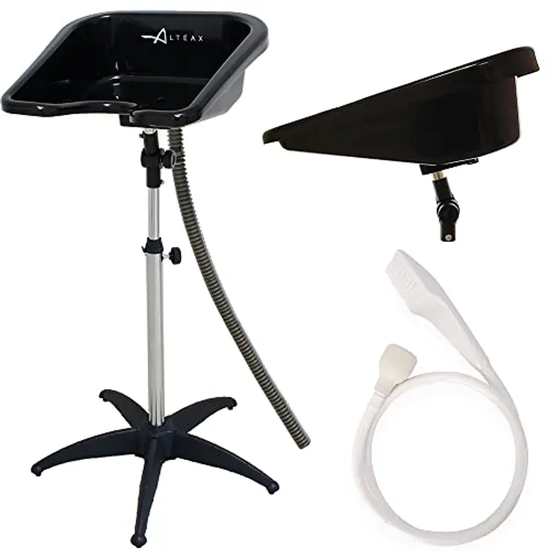 Altéax Lavatesta Portatile Per Parrucchieri Quadrato con Doccetta per Lavandino Universale – Design Ergonomico è Utilizzato Come Lavatesta per Disabili - Lavatesta Parrucchiera Professionali