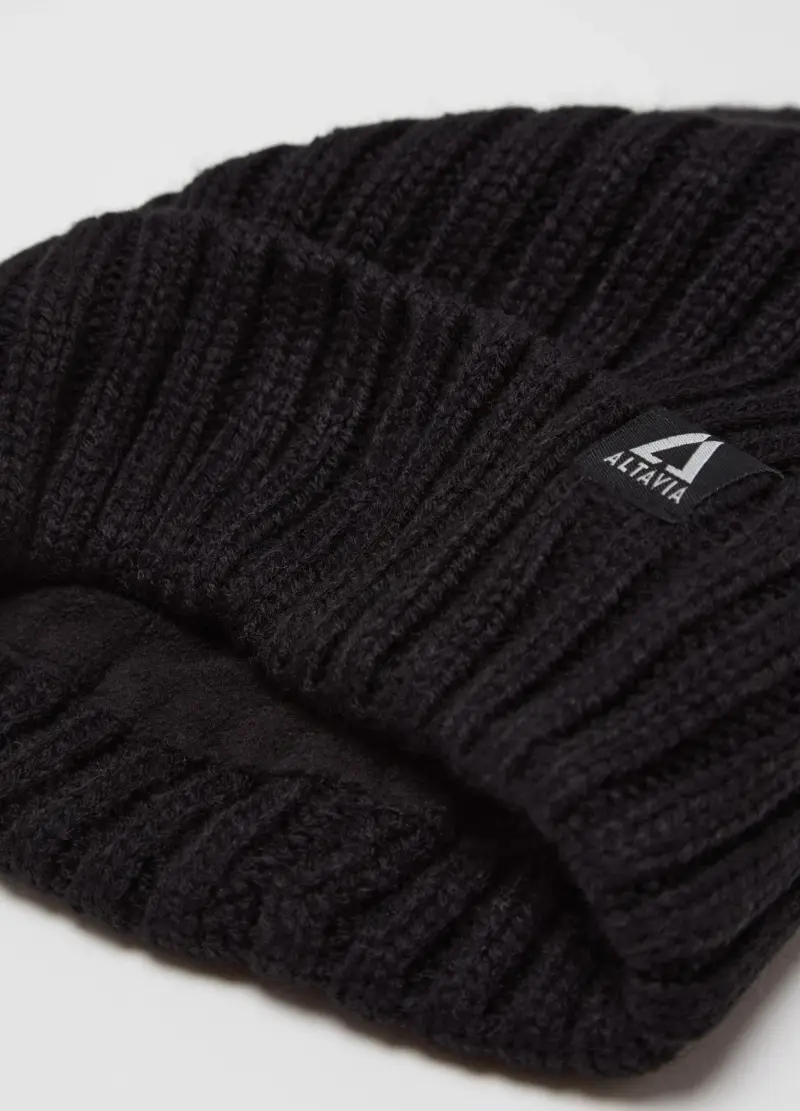 Berretto A Coste Altavia With Deborah Compagnoni, Donna, Nero miniatura 2