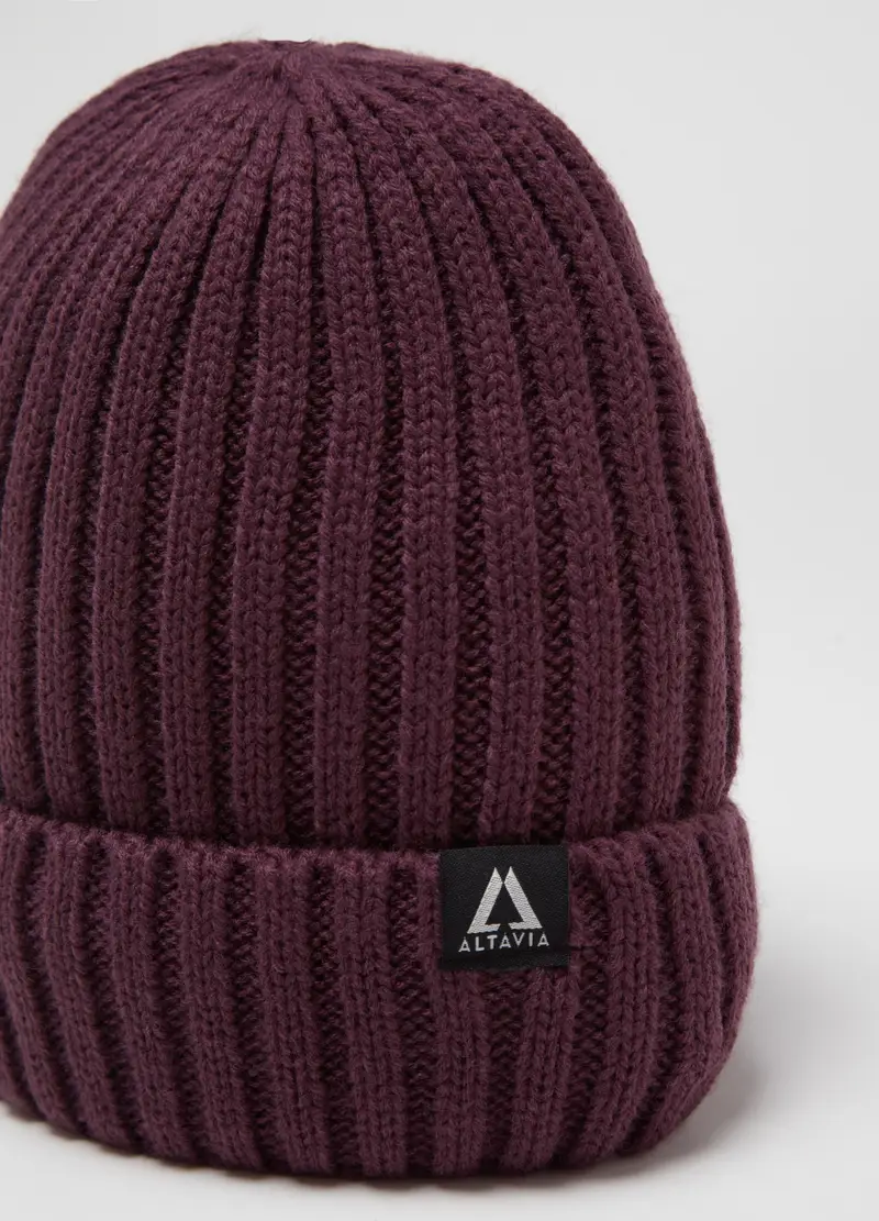 Berretto A Coste Altavia With Deborah Compagnoni, Donna, Viola miniatura 2