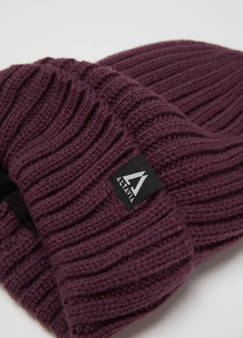 Berretto A Coste Altavia With Deborah Compagnoni, Donna, Viola miniatura 3