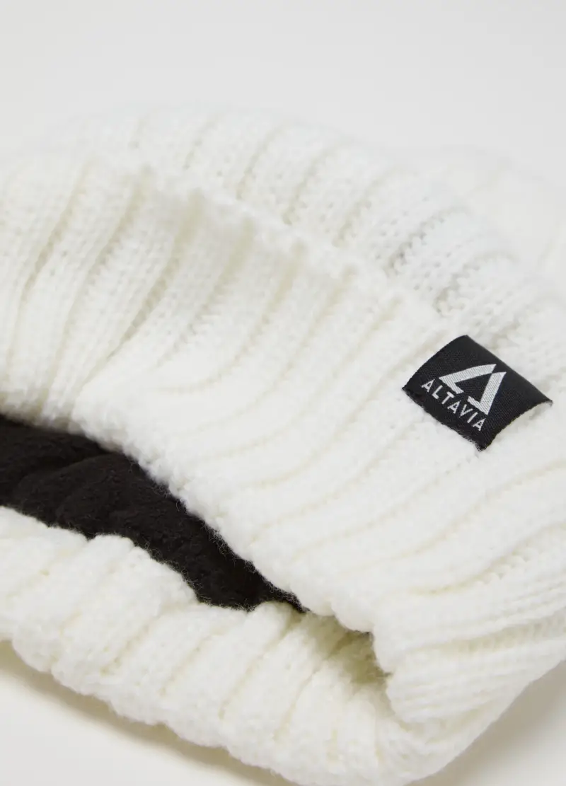 Berretto A Coste Altavia With Deborah Compagnoni, Uomo, Bianco miniatura 3