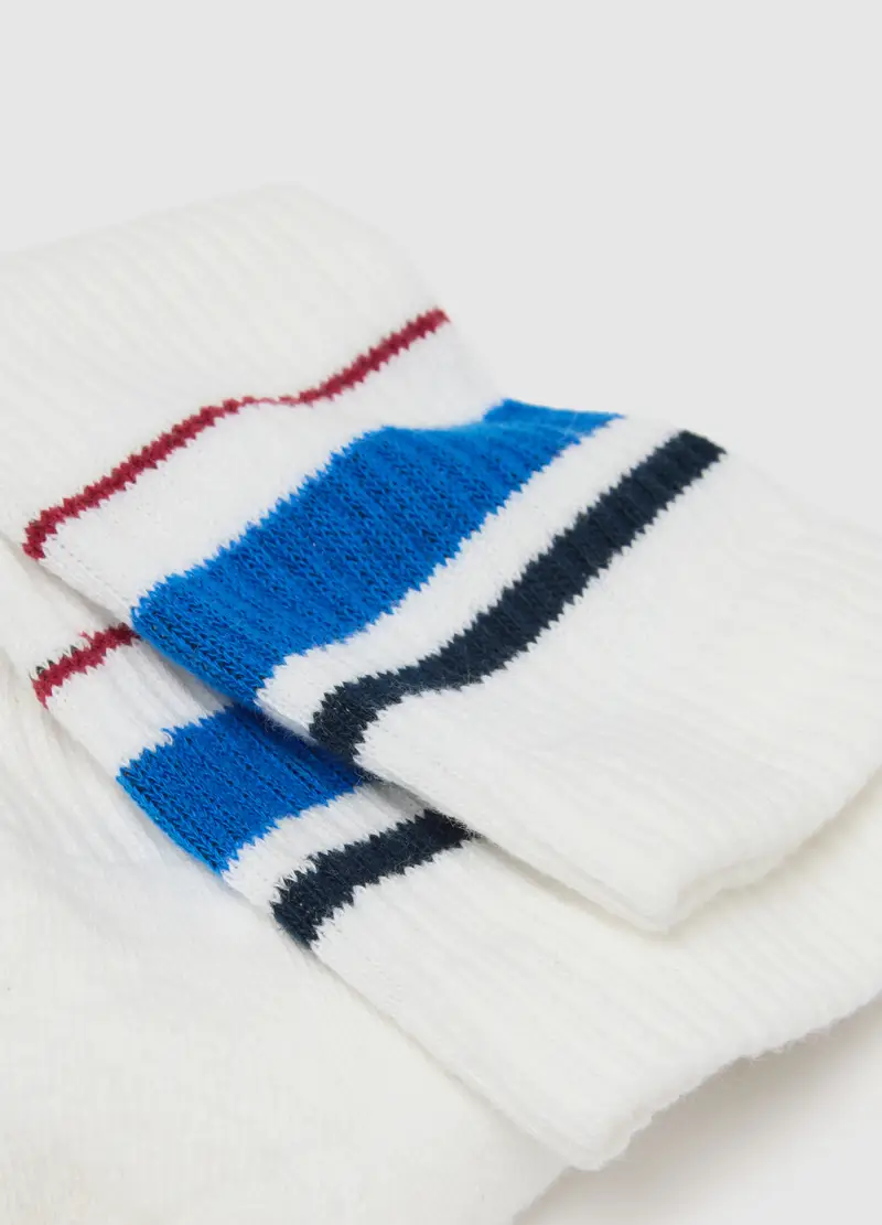 Calza Da Tennis Con Righe A Contrasto Altavia Court, Donna, Bianco miniatura 3