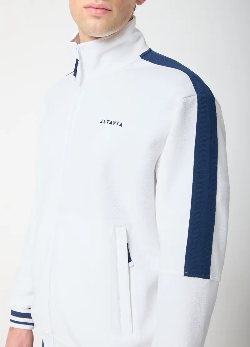 Full-zip Con Dettagli A Contrasto Altavia Court, Unisex, Bianco miniatura 3