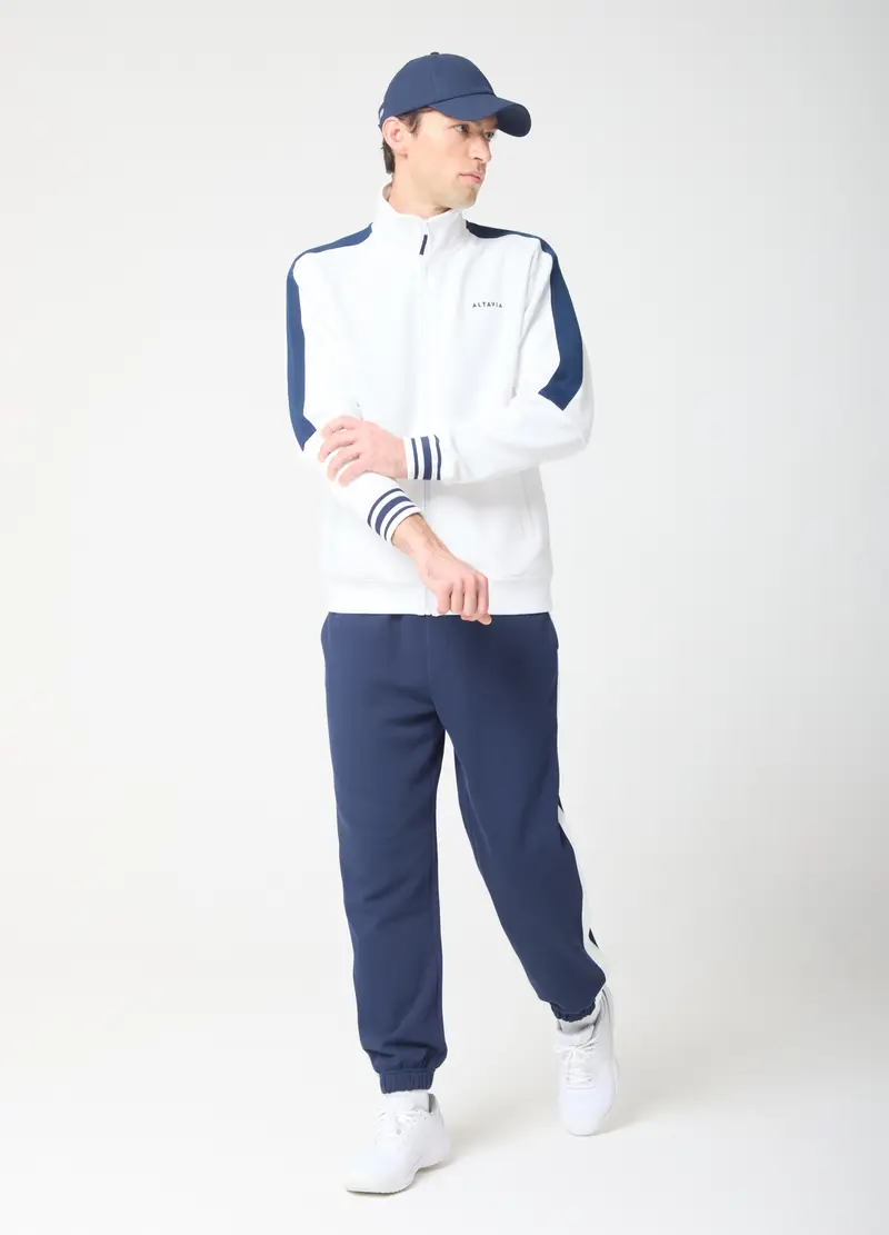 Full-zip Con Dettagli A Contrasto Altavia Court, Unisex, Bianco miniatura 2