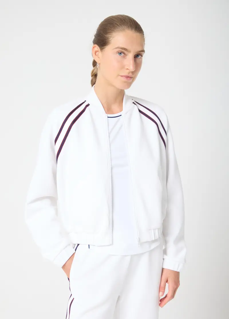 Full-zip Crop Con Piping Altavia Court, Donna, Bianco miniatura 2