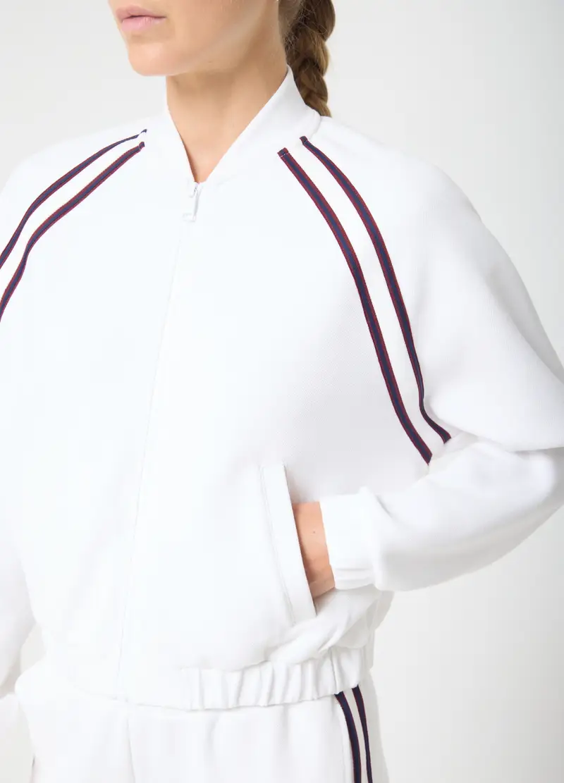 Full-zip Crop Con Piping Altavia Court, Donna, Bianco miniatura 3