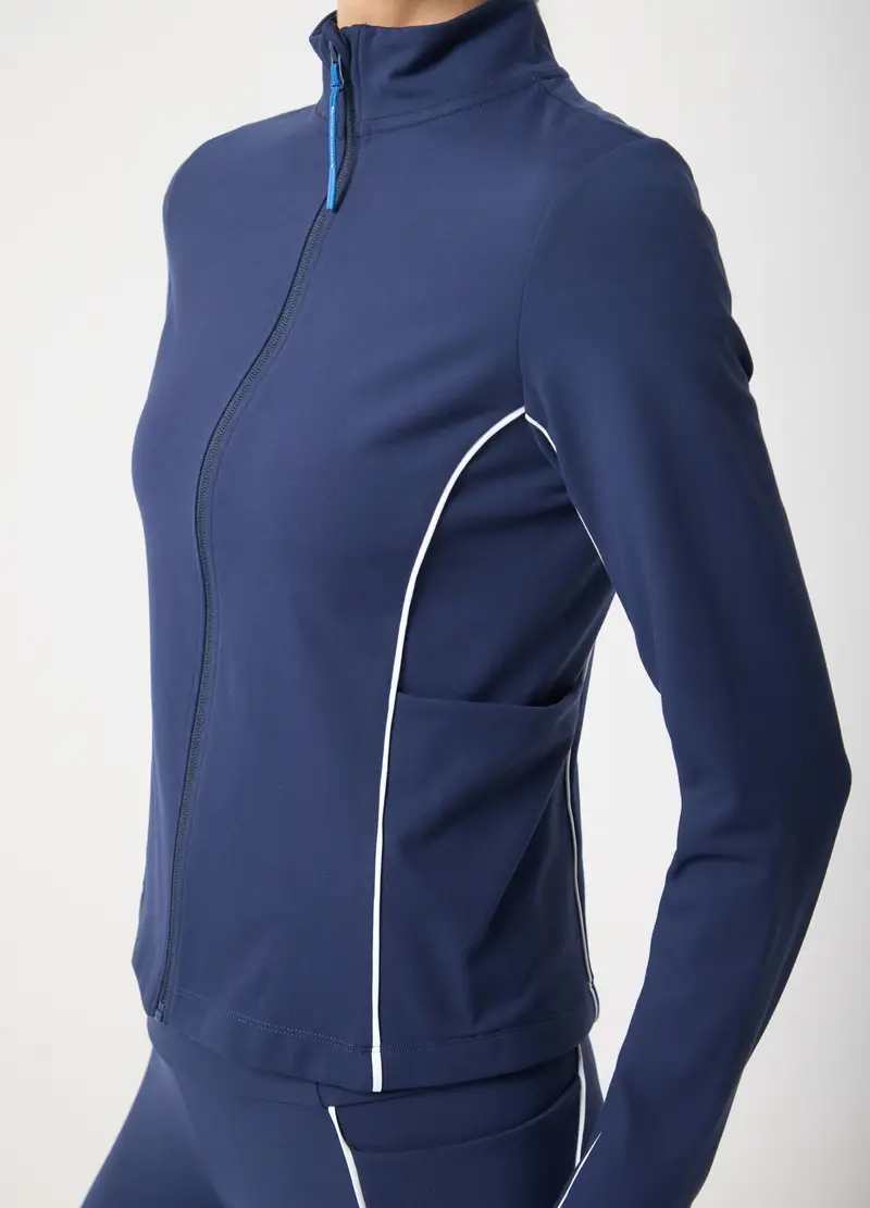 Full-zip Sportiva Traspirante Con Profili A Contrasto Altavia Court, Donna, Blu miniatura 3