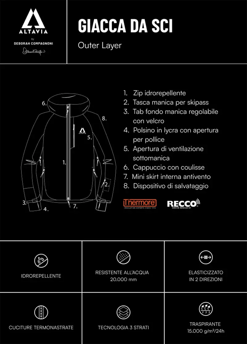 Giacca Da Sci Altavia With Deborah Compagnoni, Donna, Rosa miniatura 3