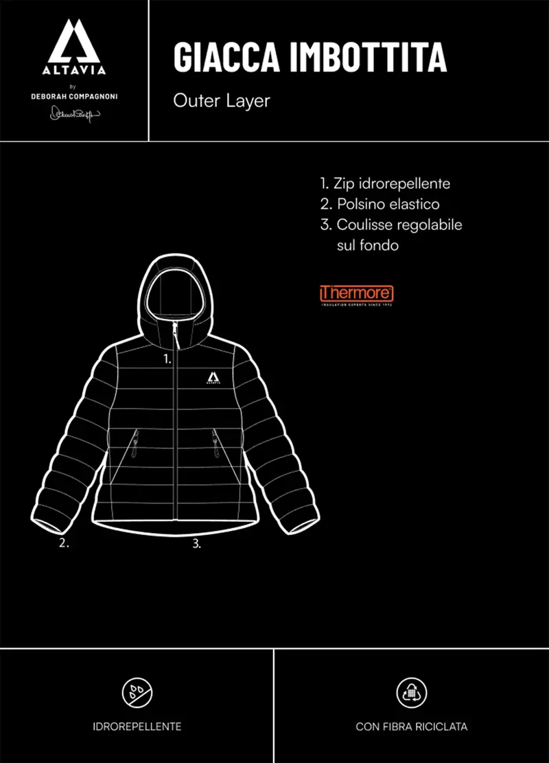 Giacca Imbottita Altavia With Deborah Compagnoni, Unisex, Marrone miniatura 3