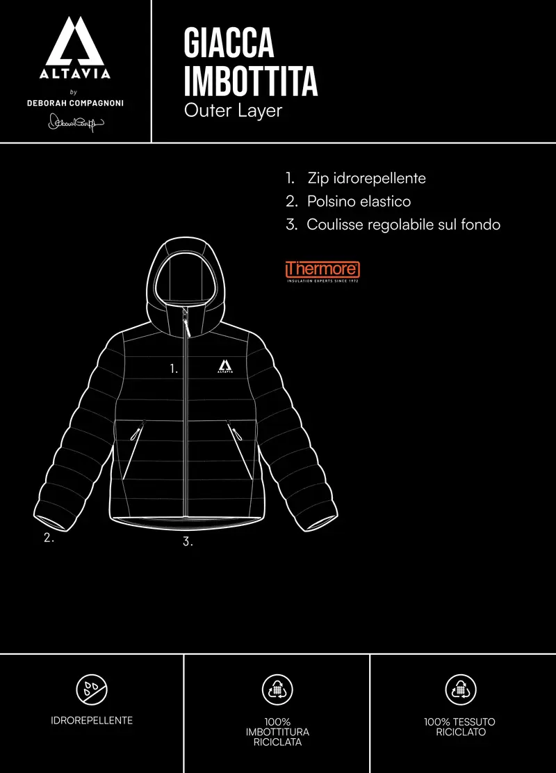 Giacca Imbottita Altavia With Deborah Compagnoni, Uomo, Blu miniatura 3