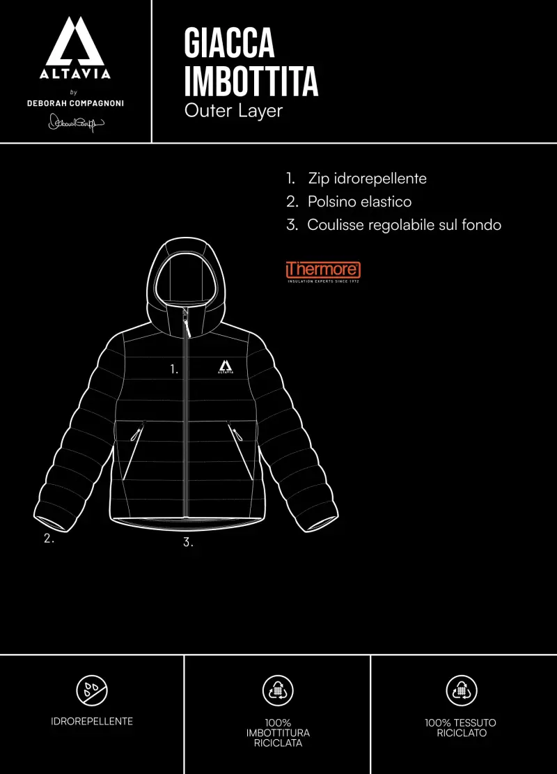 Giacca Imbottita Altavia With Deborah Compagnoni, Uomo, Blu miniatura 3