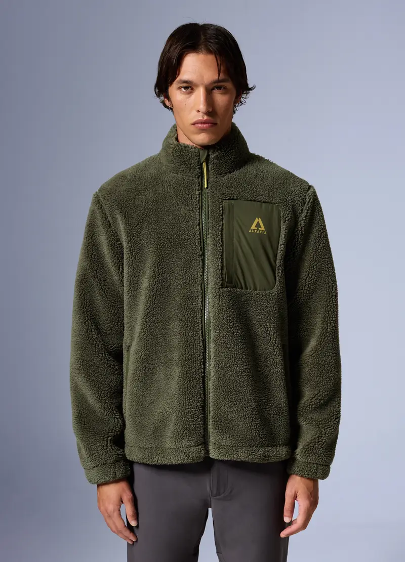 Giacca Sherpa Full Zip Altavia With Deborah Compagnoni, Unisex, Verde miniatura 2