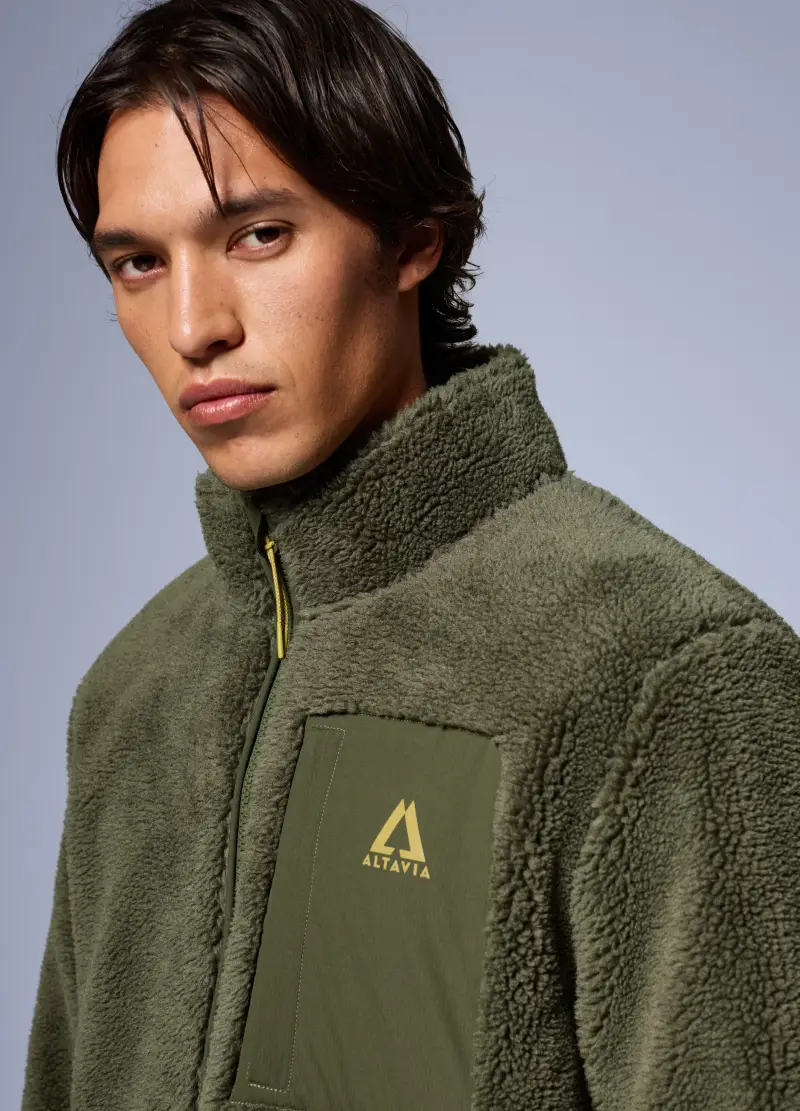 Giacca Sherpa Full Zip Altavia With Deborah Compagnoni, Unisex, Verde miniatura 3
