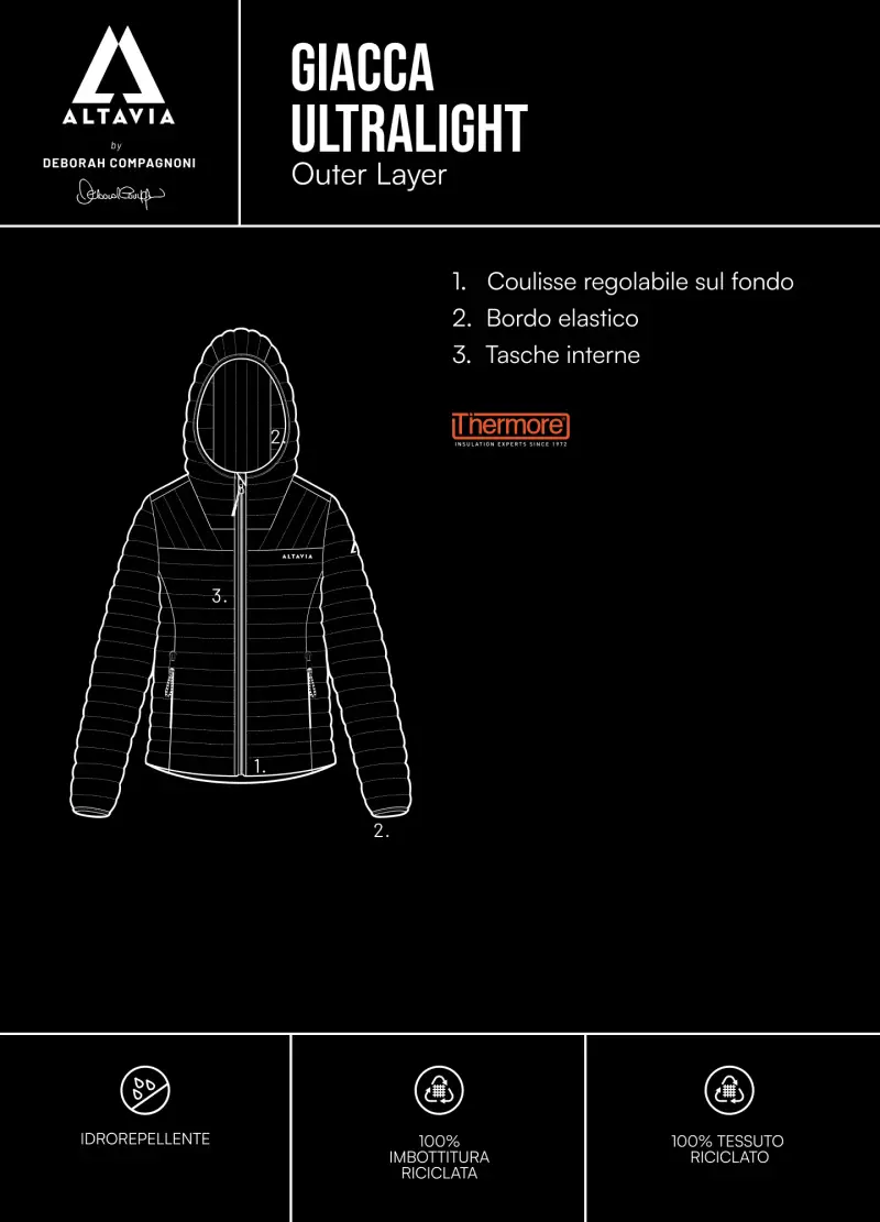 Giacca Ultralight Con Cappuccio Altavia With Deborah Compagnoni, Uomo, Rosso miniatura 3