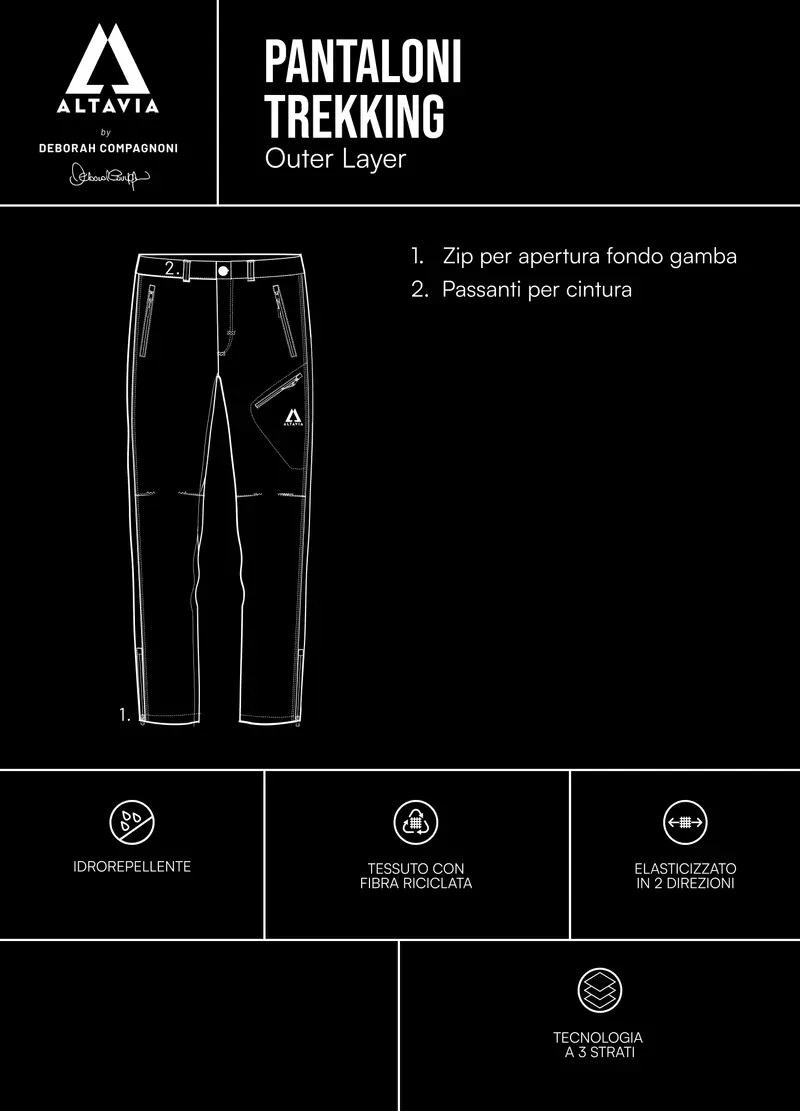 Pantalone Trekking Termico Altavia With Deborah Compagnoni, Uomo, Verde miniatura 3